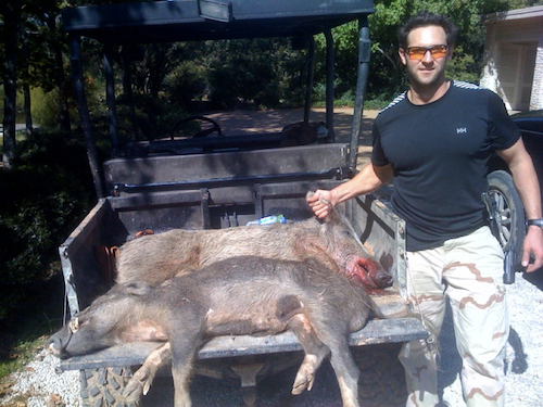 Cade with two dead boars