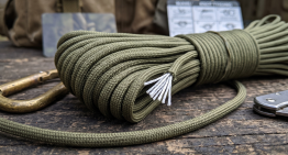 One-armed climber rappels to safety using paracord